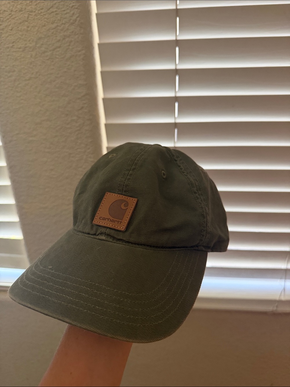 Carhartt Olive Green Canvas Logo Baseball Cap